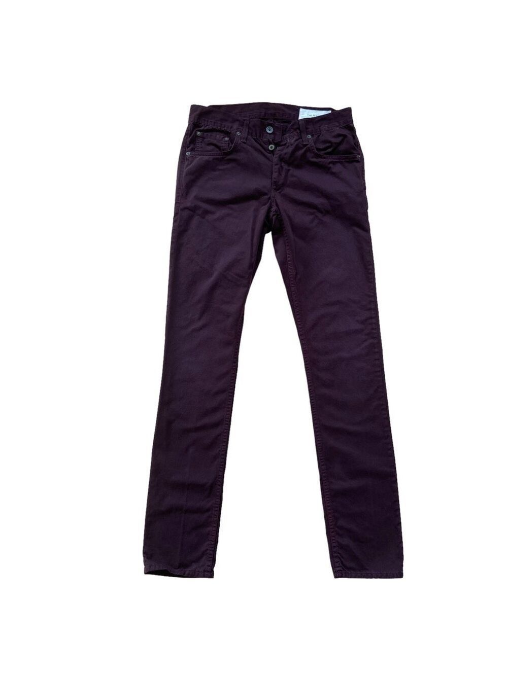 Rag&bone Standard Issue fit 2 slim leg khaki lightweight cotton burgundy size 30
